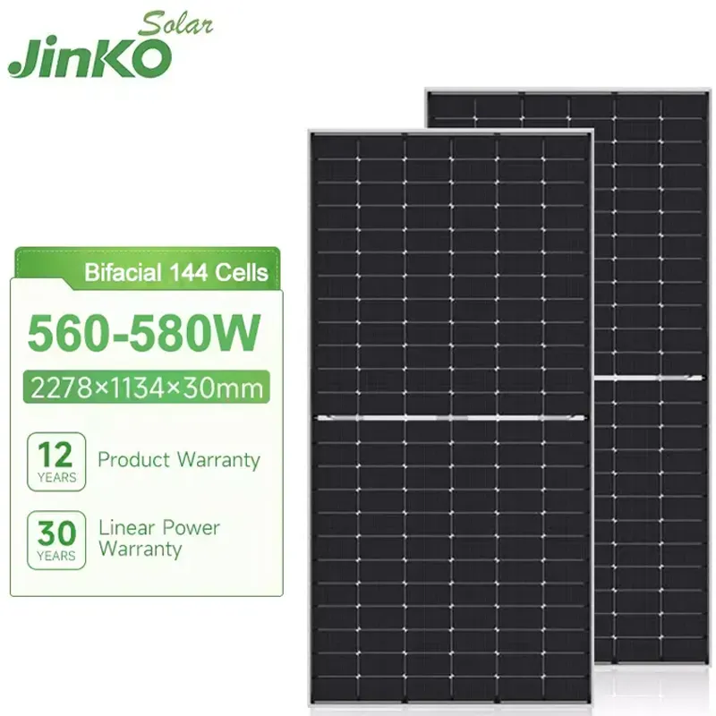 Jinko N-TYPE Mono Tiger 1 marca de energia solar 560W 565W 570W 575W 580W painéis solares com certificação TUV/CE