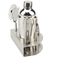 Creation Factory Offre Spéciale 25OZ Acier Inoxydable Barmen Set Cocktail Shaker Making Set avec Support Stand pour Mixologue