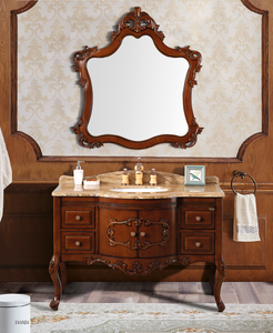 Stile europeo in legno massello camera da letto di lusso eco-friendly piano montato armadio per appartamento Hotel Villa uso bagno vanità - Product Image 4