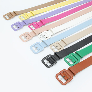 レザーベルト,PUカバー長方形バックル,3.8cmキャンディウエストベルトパンツ用ジーンズドレス - Product Image 3