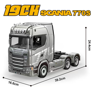 New Huina 1501 màu xám được cấp phép Scania 770S V8 1:18 19ch <span class=keywords><strong>RC</strong></span> máy kéo bán Trailer <span class=keywords><strong>RC</strong></span> Giao thông vận tải nặng máy kéo mô hình - Product Image 3