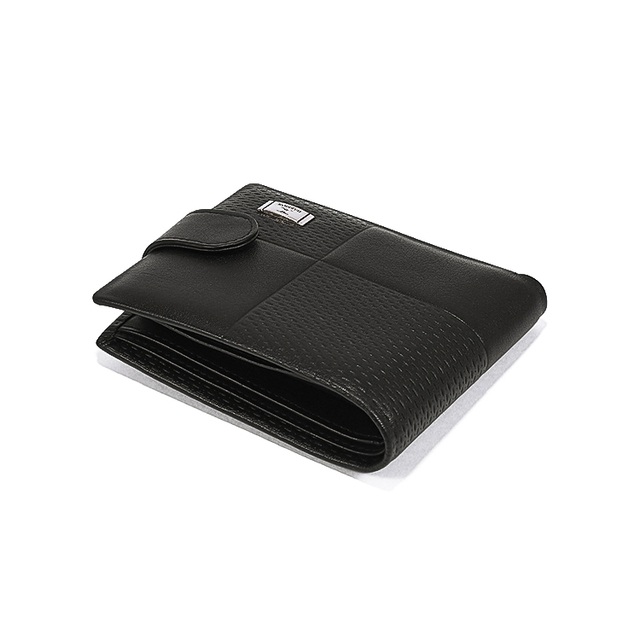 Factory Direct Genuine Leather Men's Short RFID Blocking Purse Coin Disgen Business Man Binder Designer Black Color Mens Purse