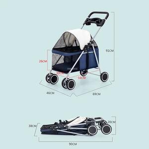 Avrupa Minimalist hafif katlanabilir evcil hayvan arabası Modern ev gezi kediler köpekler için taşınabilir arabası taşıyıcılar seyahat - Product Image 6