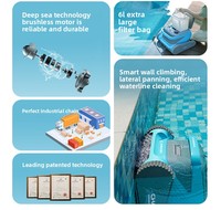 Aspirateur robotisé universel filaire de haute qualité pour piscine, avec trois brosses actives, nettoyage automatique des parois, écologique