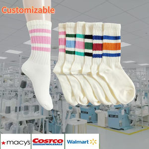 الجوارب الرياضية القطنية للرجال ، الجوارب الرياضية القطنية للرجال ، شعار مخصص مضلع ، طاقم ترهل مخطط ، تنفس سلس اصبع القدم ، ملابس الشارع - Product Image 2