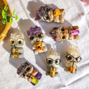 Wholesale Unique <b>Groot</b> Shaped Carved Raw Stone Sculpture Festive <b>Gift</b> Desktop Ornament Charming Home and Office Decor - Product Image 2