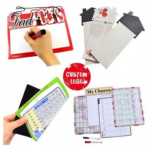 Tableau de menu magnétique pour réfrigérateur avec marqueurs, vente en gros à bas prix, impression personnalisée, bloc-notes magnétique, aimant de réfrigérateur, bloc-notes magnétique - Product Image 1