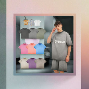 T-shirt vintage lourd en coton 100% de qualité supérieure, lavé à l'acide, tissé, 230g, logo personnalisé, surdimensionné pour homme, taille plus, blanc - Product Image 3