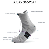 Chaussettes de sport professionnelles pour hommes mi-mollet, épaisses, avec fond en tissu éponge, absorbant la transpiration, anti-odeurs, pour la course à pied et le basketball