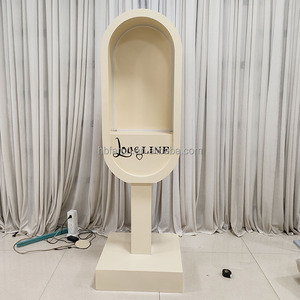 FURUN <strong>Wedding</strong> Phone Booth with LED Light Beige Audio <strong>Guestbook</strong> Stand White Telephone Booth <strong>for</strong> <strong>Wedding</strong> Decoration - Product Image 5