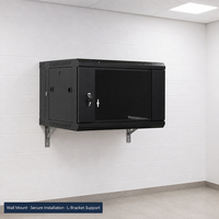 Armoire réseau murale 6U-18U, rack de serveur à ouverture arrière, conception KD, IP20, rails réglables de 19 pouces, RAL7035, RAL9005