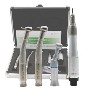 China Dental Handpiece Set Contra Angle Push Button Alta Velocidade Dental Turbina 2/4 Buraco Dental Velocidade Lenta Handpiece