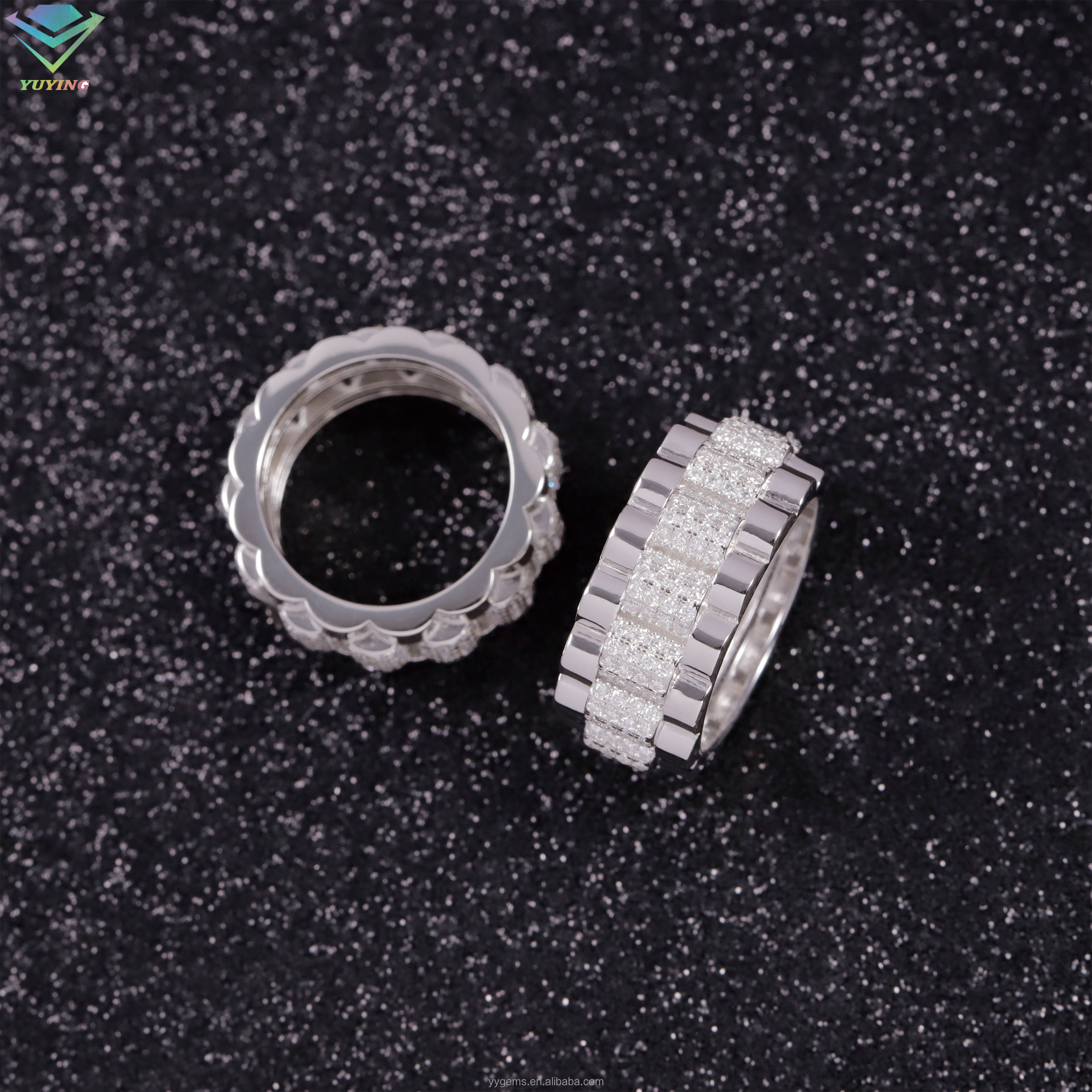 anillo moissanita (S925)-blanco