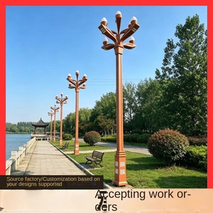 Farola de Jardín Económica para Exteriores, Lámpara de Jardín Impermeable con Doble Brazo para Paisajismo y Césped - Product Image 1