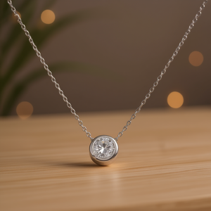 Collier tendance en alliage avec pendentif en zircon cubique taille brillant rond, chaîne serpent, unisexe, pour usage quotidien, idée cadeau - Product Image 2