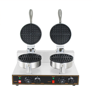 De acero inoxidable de doble cabeza de Baker Plaza Waffle Maker aperitivo Waffle máquina de hacer - Product Image 1