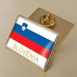 Bandera de alta calidad de Eslovenia, insignia de gota de gel de cristal, broche, insignias de bandera de todos los países del mundo