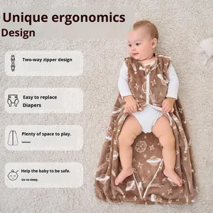 Saco de Dormir de Cachemira Grueso Personalizado para Niños Pequeños, Otoño Invierno, Edredón Integrado Anti-Patadas, Ropa de Casa, Absorbente de Humedad - Product Image 2