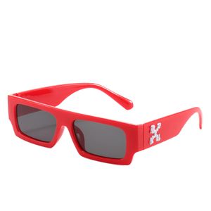 Diseñador <span class=keywords><strong>Vintage</strong></span> Gafas de sol Gafas de Sol para Mujeres Hombres Flat Top Rectángulo Logo UV400 Amarillo PC Marco Lentes Gafas Marca - Product Image 2