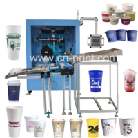 Máquina de Serigrafía Automática Profesional de 8 Estaciones, Nueva, para Vasos Desechables de Papel y Plástico para Té con Leche, Café y Otros Bebidas Multicolores