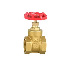 1 1/2 Inch NPT BSP Brass Gate Valve With Yellow Steel Handwheel