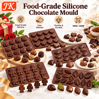 Cetakan Cokelat Silikon Bentuk Hati 3D Jinke, Cetakan Permen, Fondant, Kue, Food Grade, Anti Lengket, Dapat Digunakan Kembali, untuk Es Batu dan Jelly