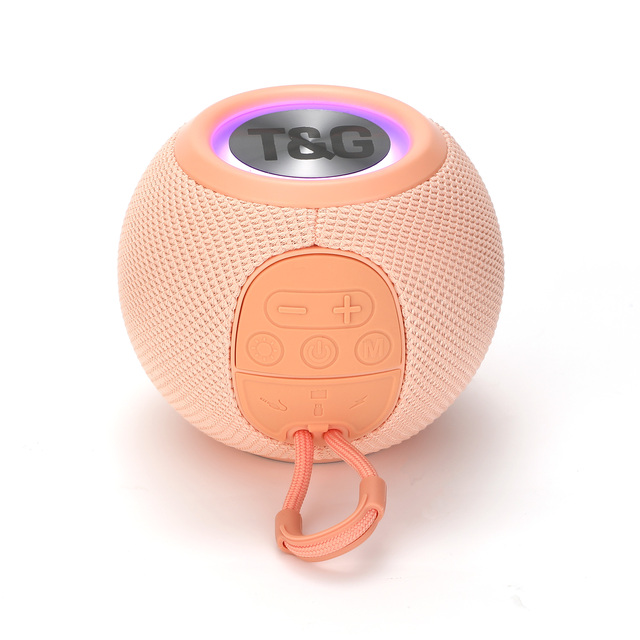 Portable RGB LED Battery Powered Round BT5.3 Mini 3D Stereo Surround Subwoofer Outdoor Speaker for Computer & Mobile Phone