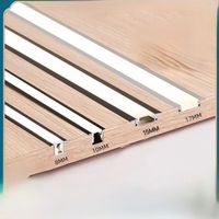 Barre lumineuse invisible ultra mince en alliage d'aluminium noir de 8x8mm intégrée sous le canal de LED d'éclairage caché d'armoire