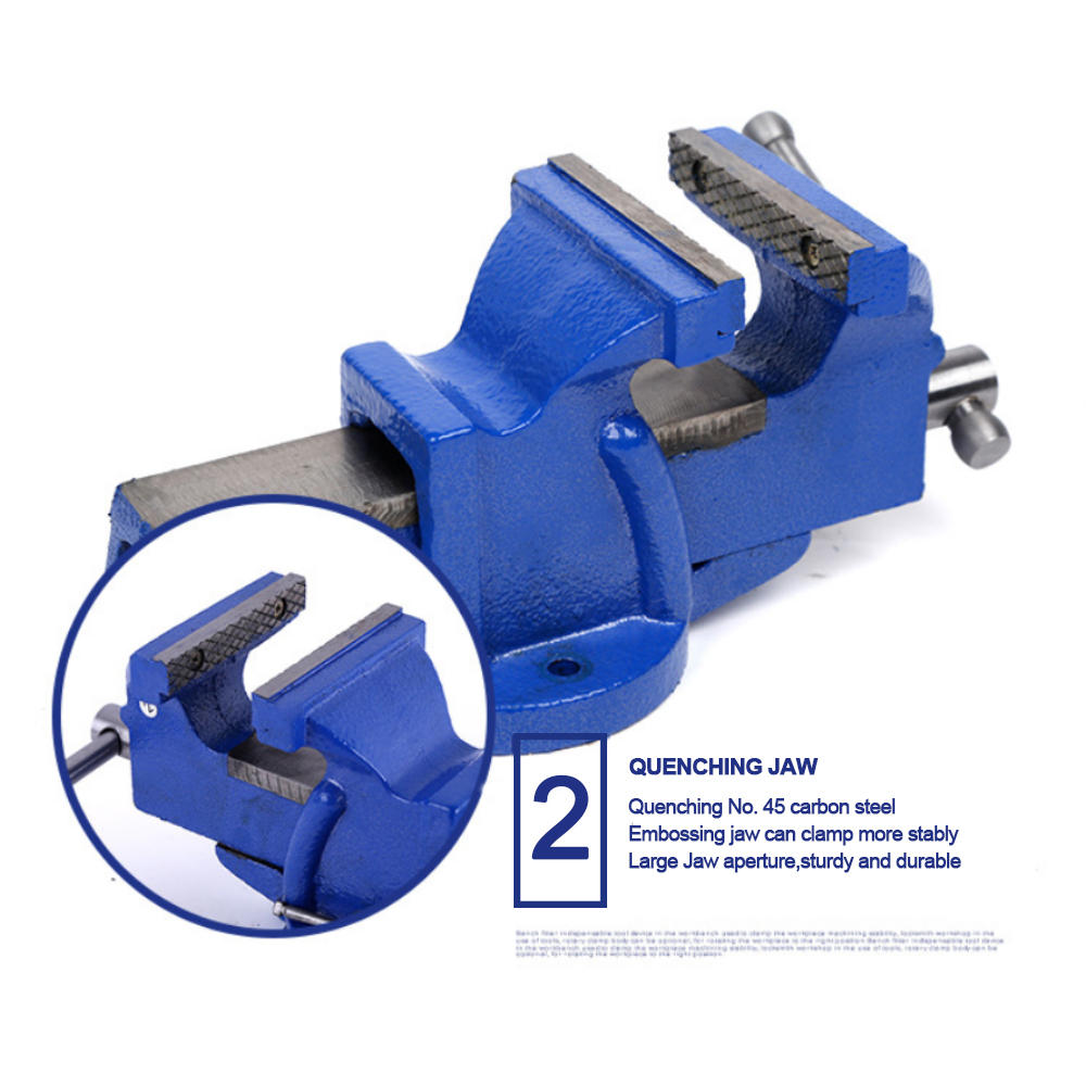 Small hand tool steel bench vise without anvil heavy duty cast iron