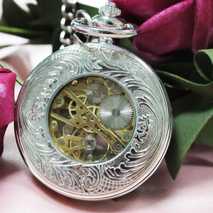 ساعة جيب للرجال والنساء بتصميم عتيق وعلبة مطبوعة، ساعة ميكانيكية أوتوماتيكية للرجال بكمية طلب منخفضة - Product Image 2