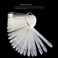 Vente chaude : 50 échantillons de couleurs d'ongles transparents en forme d'éventail pour présentation d'art des ongles
