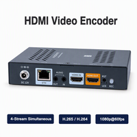 Codificador de Video HDMI 1080p 60fps H.265 H.264 de 4 Canales con Salida en Bucle, Compatible con RTMP RTSP ONVIF SRT GB28181 para IPTV
