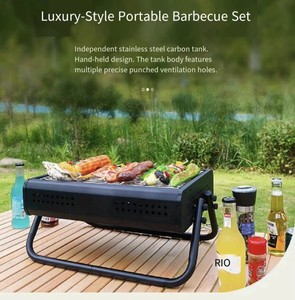 Barbecue au charbon de bois pliable moderne (en fer) à allumage automatique, écologique, pour l'extérieur et la maison, les fêtes et le camping - Product Image 3