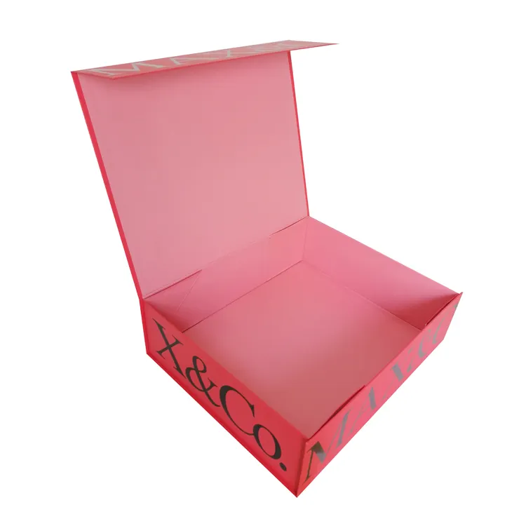 Wholesale custom logo luxury pink wig hair extension paper cardboard box magnetic closure packaging gift box with spot UV