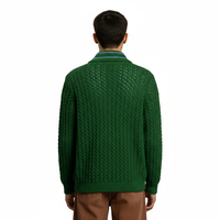 Pull cardigan en laine/cachemire unisexe pour homme 2026, lourd, brodé, écologique, tricoté, design patchwork, haute qualité