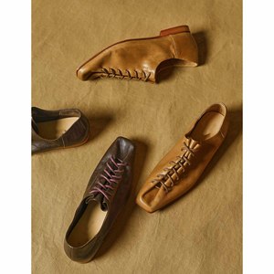 Scarpe da Derby in vera pelle di montone lavata Ultra morbida e traspirante con lacci piatti eleganti Vintage fatte a mano da <span class=keywords><strong>donna</strong></span> - Product Image 5