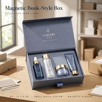 Boîte cadeau de style livre magnétique, doublure en mousse EPE personnalisée, boîte d'emballage en papier pour ensemble cosmétique de soins de la peau