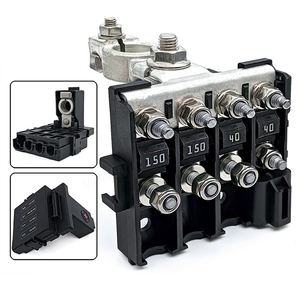 Conjunto de caja de fusibles de 4 vías para coche, camión, RV, modificación de <span class=keywords><strong>seguro</strong></span> de batería, caja de fusibles de poste positivo de cabeza de pila de batería - Product Image 1