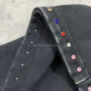 500Gsm มีฮู้ด Y2k โอเวอร์ไซส์ผ้าฝ้ายคุณภาพสูงเสื้อผ้าแนวสตรีทเสื้อมีฮู้ดผ้าบ็อกซี่ไซส์ใหญ่พิเศษประดับพลอยเทียมเสื้อมีซิปสามารถกันแดดได้ - Product Image 4