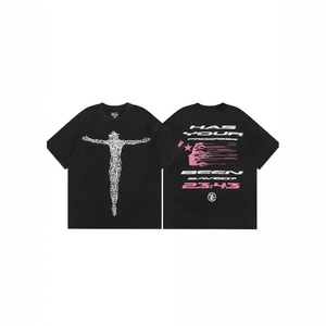 Nuova T-shirt Hellstarcho Americana da AliExpress, Stile Hip-Hop con Stampa Cartoon, in Cotone, Manica Corta, Vestibilità Ampia, Traspirante e Assorbente - Product Image 1