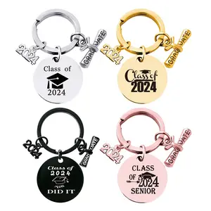 Metal Promotional Car In Bulk Hot Selling 2024 And 2025 Graduation Gifts Circular Charm Keychain Keychains Key Chains