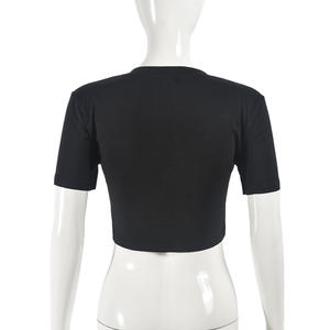 Vivibloook ASTP166 Diamond Slit Top corto de manga corta Tops para mujer Tops de mujer de moda - Product Image 3