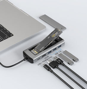 TUTIハードドライブUSB C HUB <span class=keywords><strong>M</strong></span>.2 NVME <span class=keywords><strong>M</strong></span>.2 SATA SSDコンバータ外部SDカードリーダードッキングステーション - Product Image 2