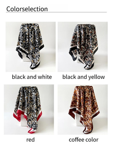 Khăn quàng cổ lụa satin cao cấp bán buôn 90cm*90cm/35.43in*35.43in, khăn choàng đầu nữ, khăn choàng đầu Hồi giáo, khăn in họa tiết - Product Image 5