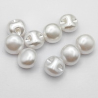 Offre Spéciale en Stock Boutons de Robe de Mariée en Plastique Dôme de Petite Taille 18L 11mm Blanc Perle et Ivoire Cousus Main