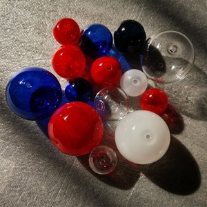 Handmade 180 Degree Round Crystal <strong>Glass</strong> <strong>Beads</strong> Two Holes Hand Blown <strong>Hollow</strong> 180 Degrees Coverage Loose Nature Crystal - Product Image 4