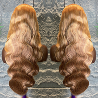 Fournisseur de produits capillaires de beauté en vogue sur Alibaba # Perruques en cheveux humains brésiliens blonds 27/613 de 32 pouces avec dentelle frontale HD 13x6 pour femmes