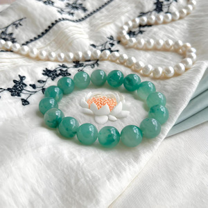 Nouveau bracelet ethnique à perles en jade naturel, type jade de carrière, imitation jade, motif fleur flottante, émeraude africaine, jade <span class=keywords><strong>Dulong</strong></span> - Product Image 4