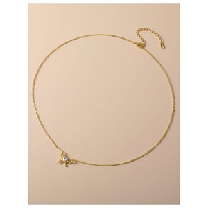 Ensemble collier et boucles d'oreilles nœud papillon perle scintillante, en alliage de cuivre serti griffe, cadeau, bijoux de mode pour femme - Product Image 4