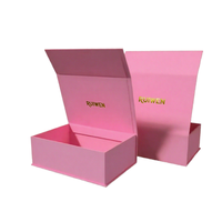 Boîte d'emballage pour perruque avec logo personnalisé, papier laminé mat, couleur gaufrée, boucle magnétique pliable
